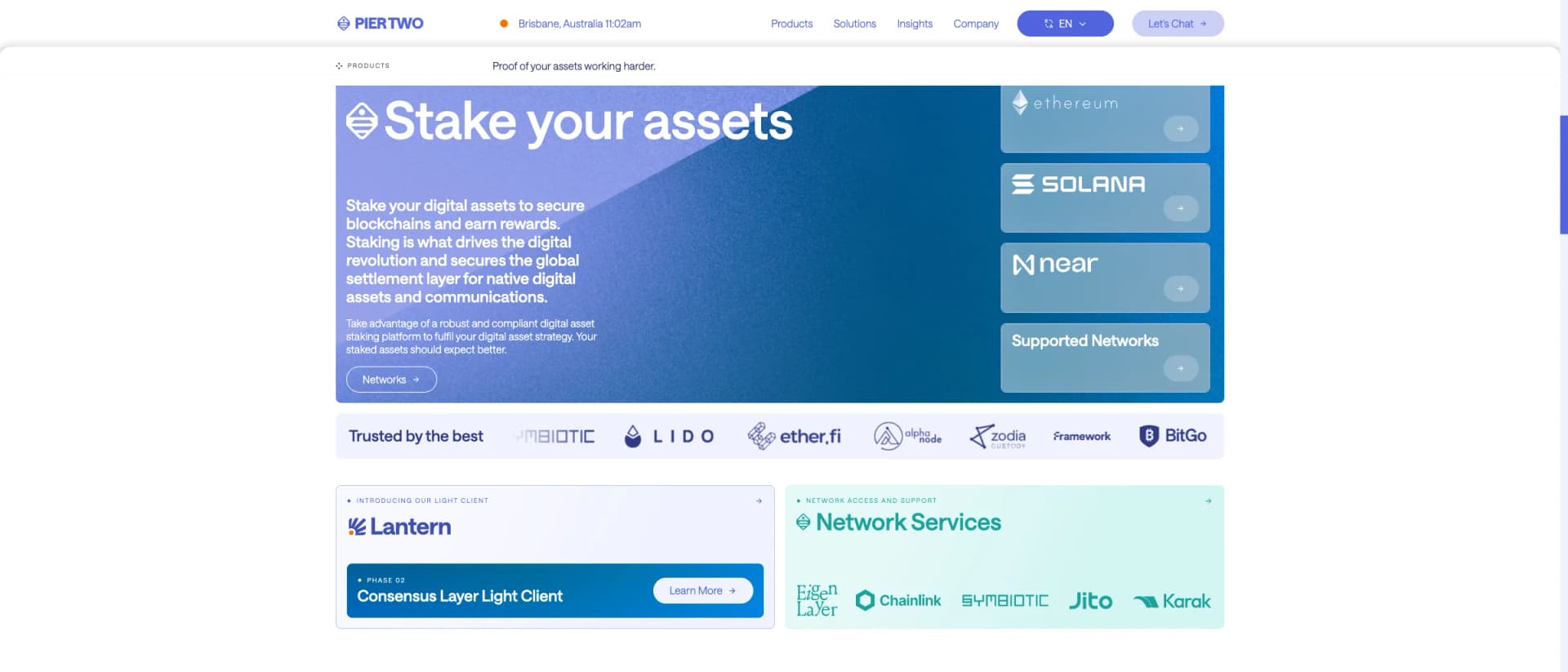 Pier Two Staking Hub v2 platform screenshot